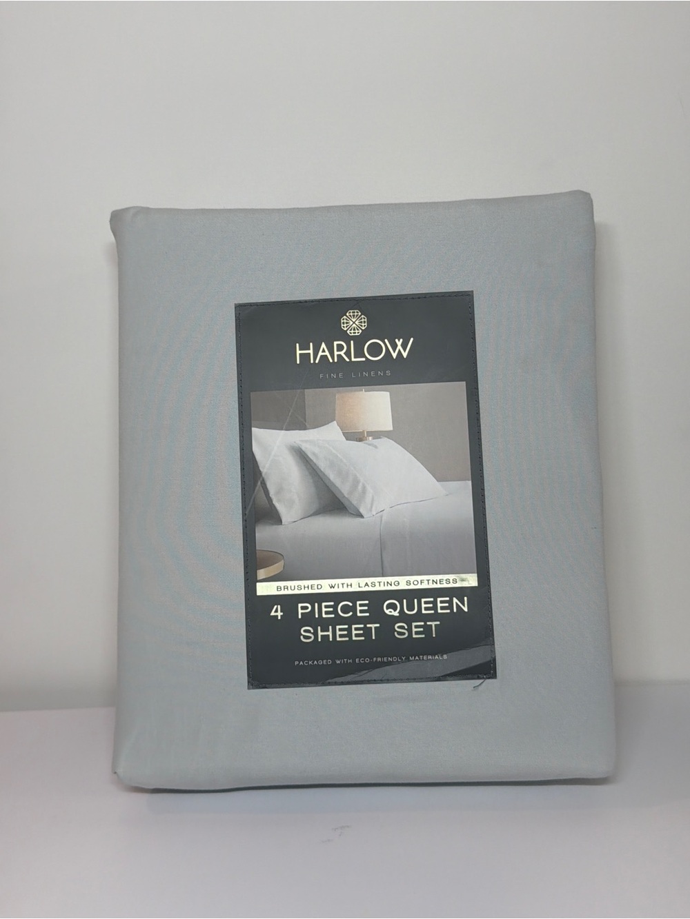 Harlow 4-Piece Queen Sheet Set - Light Gray